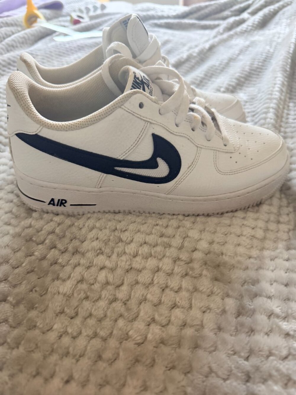 y2k Nike Air Force 1 Low White black Sneakers with new laces - Picture 14 of 16